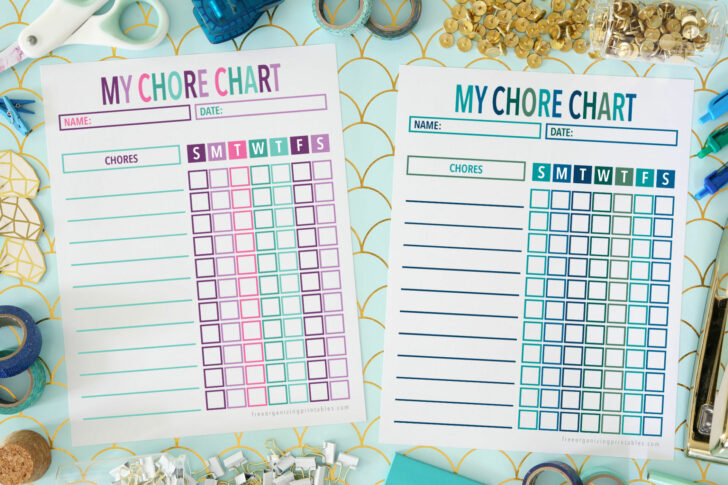 Free Printable Chore Charts Free Printable Chore Charts