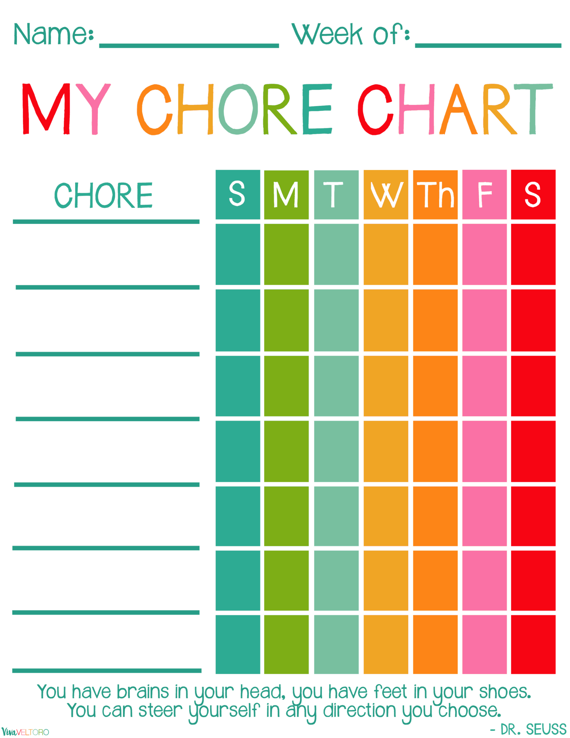 Free Printable Chore Charts For Kids! - Viva Veltoro throughout Free Printable Toddler Chore Chart