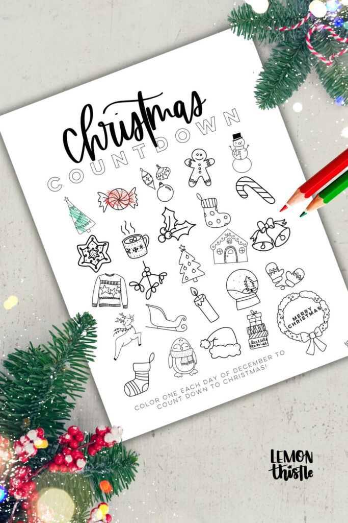 Free Printable Christmas Countdown Lemon Thistle For Christmas Countdown Free Printable Free Printable Christmas Countdown Lemon Thistle For Christmas Countdown Free Printable