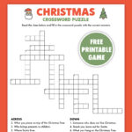 Free Printable Christmas Crossword Puzzle   Pjs And Paint With Free Printable Christmas Puzzle Games