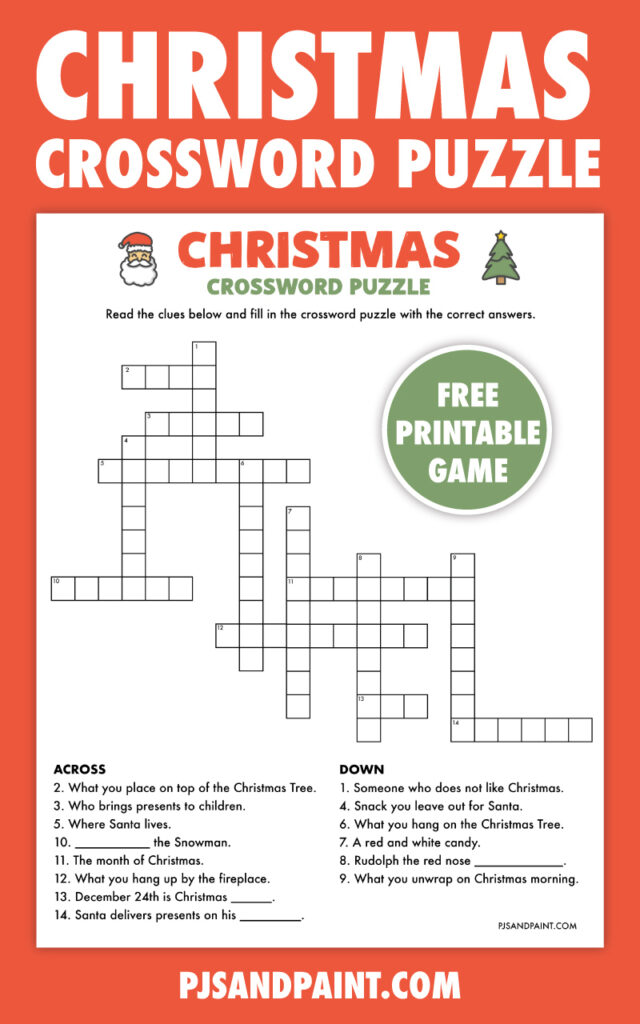 Free Printable Christmas Crossword Puzzle Pjs And Paint With Free Printable Christmas Puzzle Games Free Printable Christmas Crossword Puzzle Pjs And Paint With Free Printable Christmas Puzzle Games