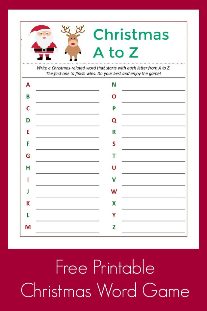 Free Printable Christmas Word Games For Adults