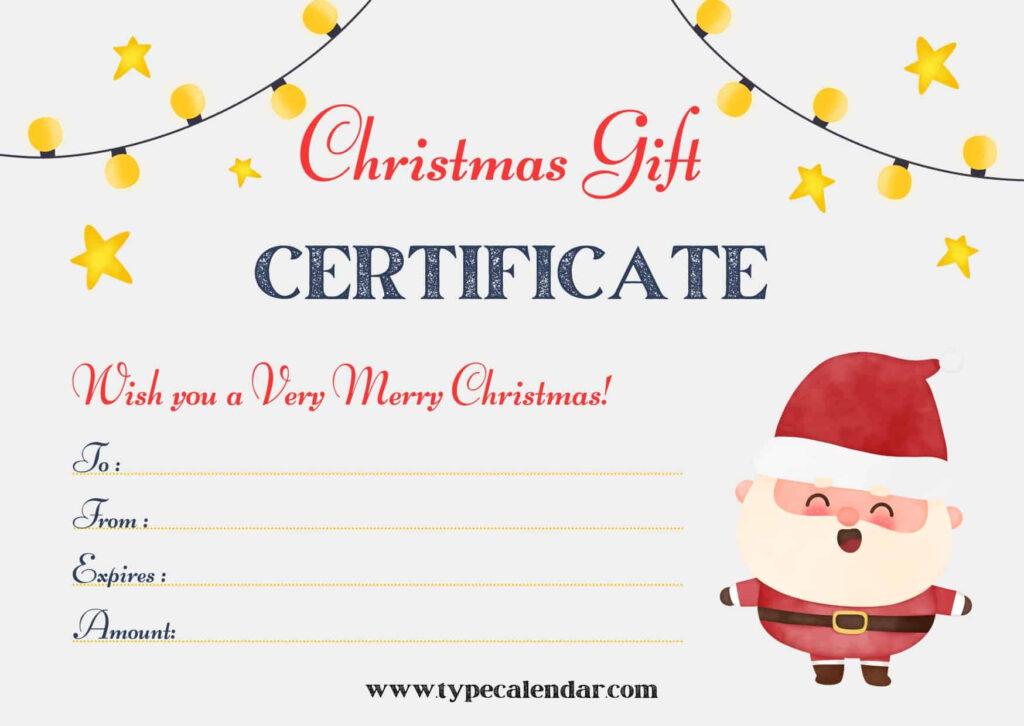 Free Printable Christmas Gift Certificate Templates [Pdf, Word] Blank Within Free Printable Xmas Gift Certificates