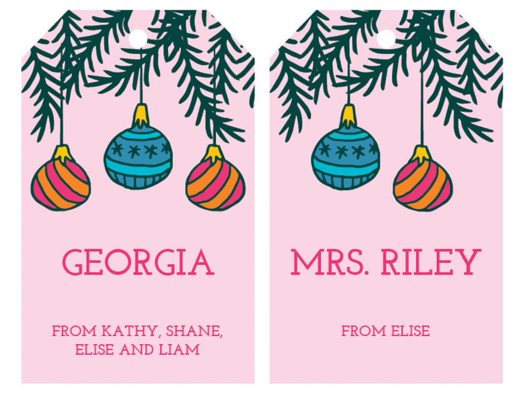Free Printable Christmas Gift Tags In Pink - Editable - Merriment regarding Free Printable Gift Tags Personalized