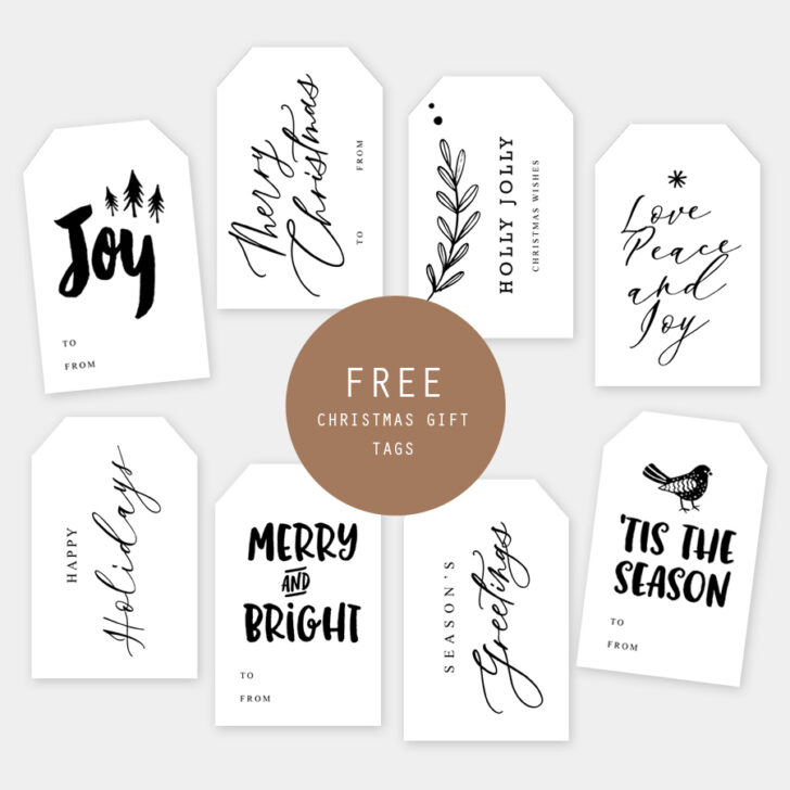Christmas Gift Tags Free Printable Black and White