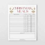 Free Printable!} Christmas Meal Planner Printable To Prep A Feast Throughout Free Printable Christmas Dinner Menu Template
