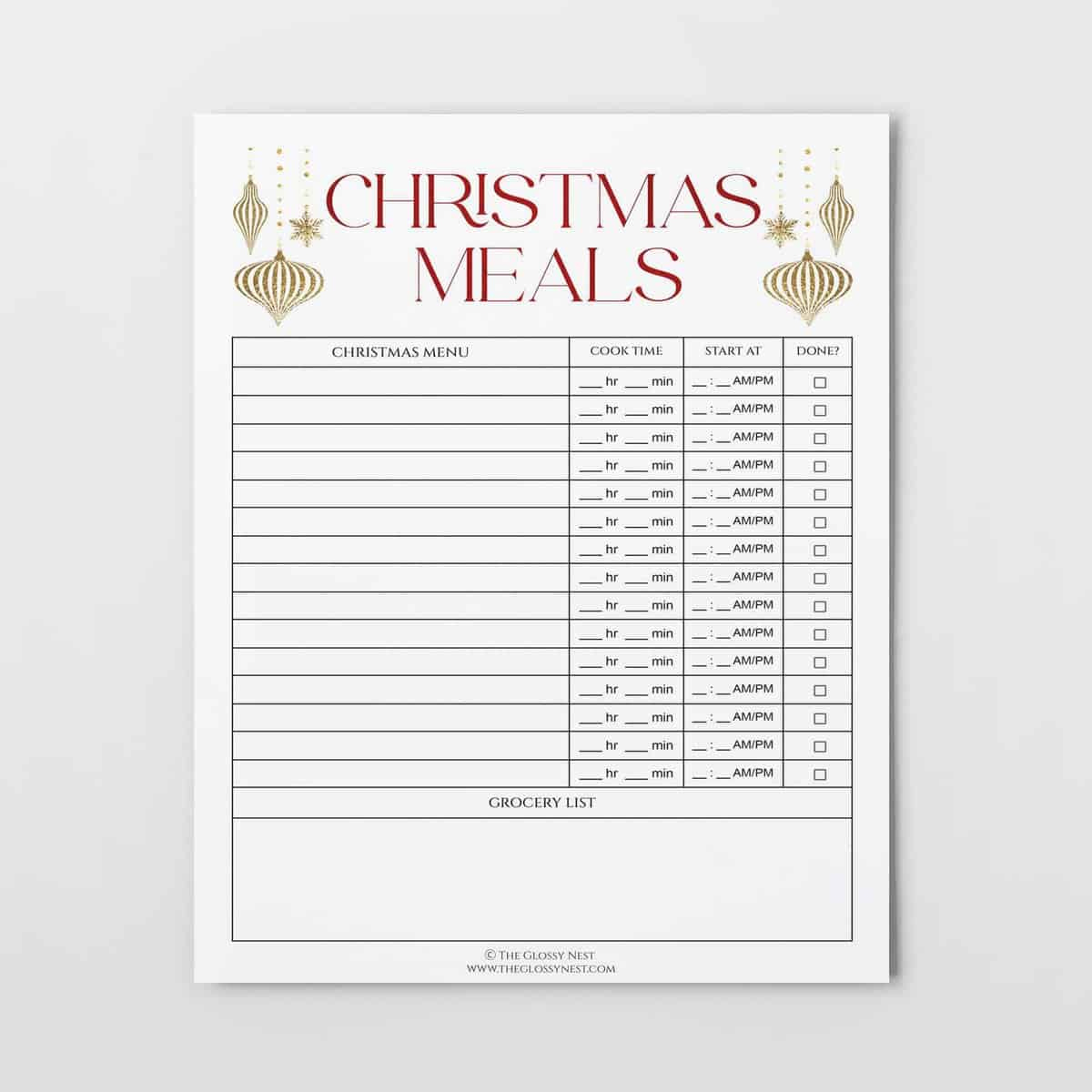 Free Printable!} Christmas Meal Planner Printable To Prep A Feast throughout Free Printable Christmas Dinner Menu Template