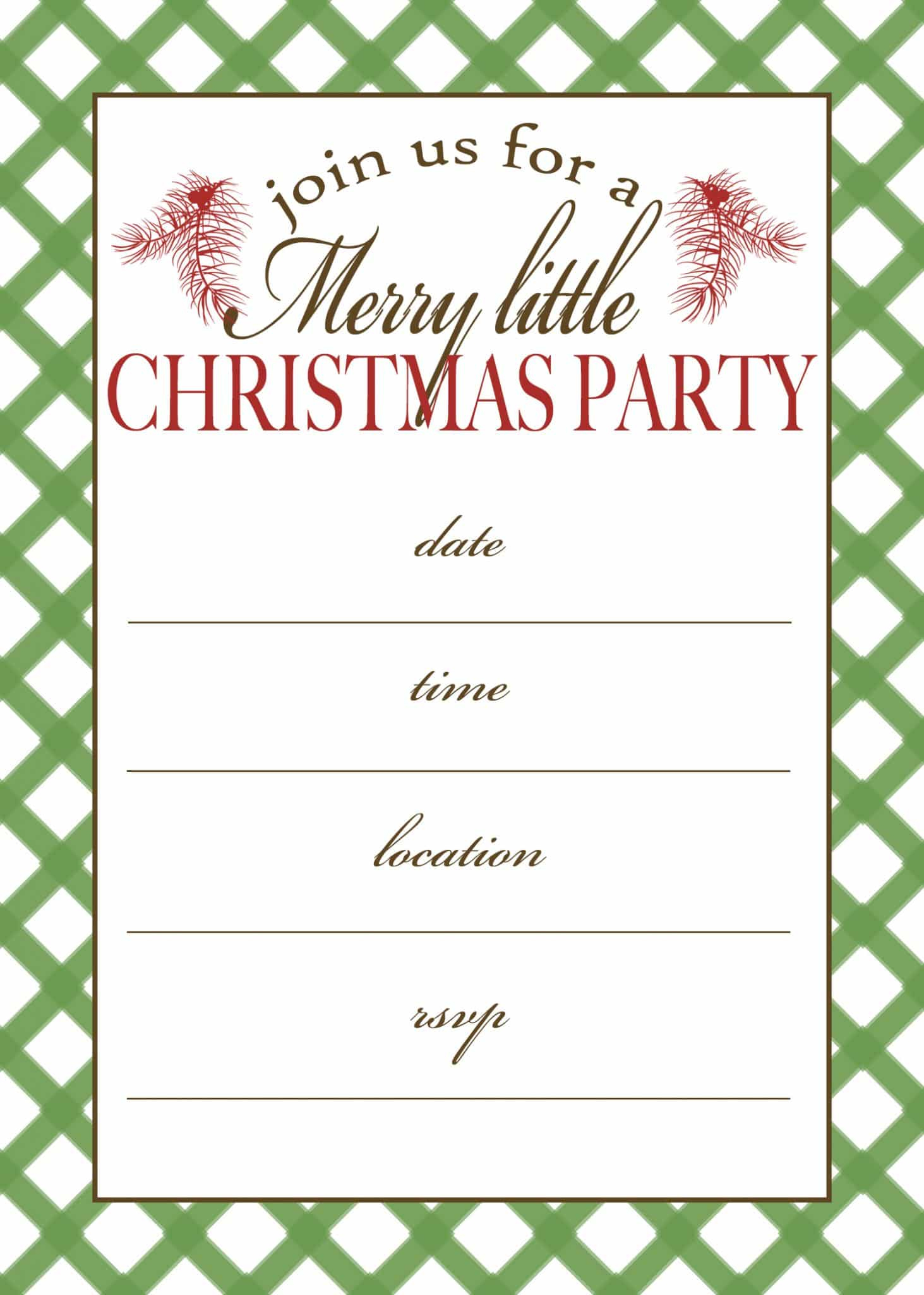 Free Printable Christmas Party Invitation | Moritz Fine Designs pertaining to Free Printable Christmas Invitations
