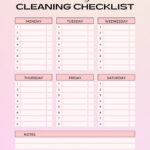 Free Printable Cleaning Checklist Templates | Canva With Free Printable Housework Checklist