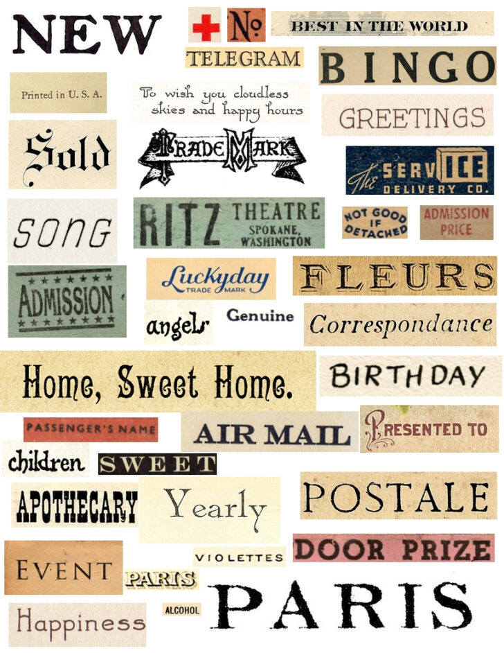 Free Printable Digital Collage Sheets
