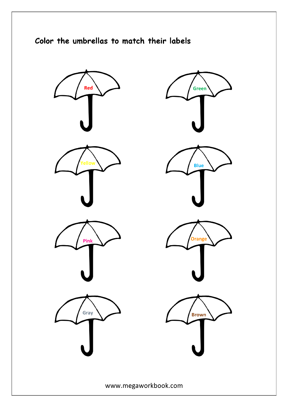 Free Printable Color Recognition Worksheets - Colormatching pertaining to Color Recognition Worksheets Free Printable