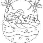 Free Printable Coloring Page | Easter Egg Basket With Bows Inside Free Printable Easter Basket Coloring Pages