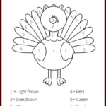 Free Printable Colornumber Turkey + Thanksgiving Activities For Free Printable Thanksgiving Activities For Preschoolers