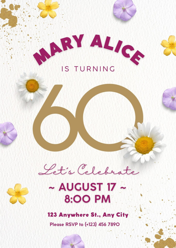 Free, Printable Custom 60Th Birthday Invitation Templates | Canva Intended For Free Printable Surprise 60Th Birthday Invitations Free, Printable Custom 60Th Birthday Invitation Templates | Canva Intended For Free Printable Surprise 60Th Birthday Invitations