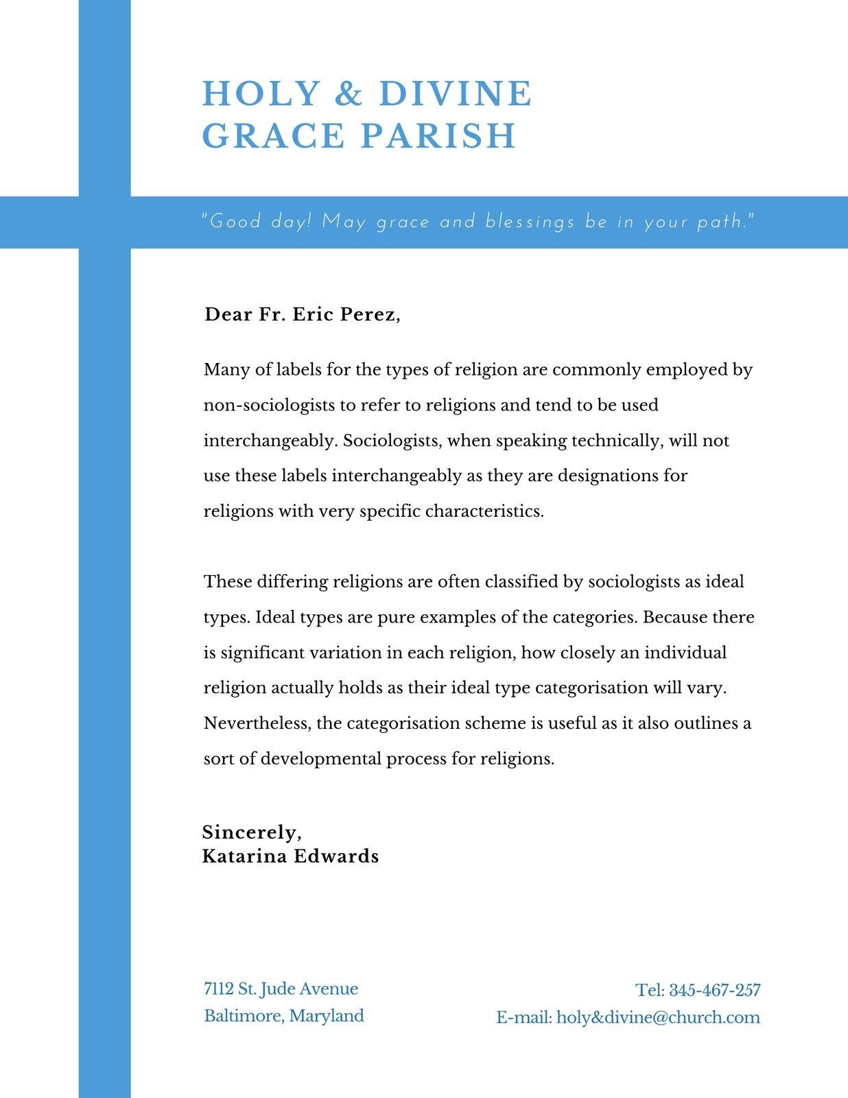 Free, Printable, Customizable Church Letterhead Templates | Canva inside Free Printable Religious Letterhead