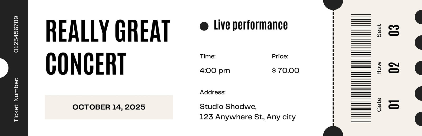 Free, Printable, Customizable Concert Ticket Templates | Canva in Free Printable Admission Ticket Template