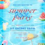 Free Printable, Customizable Pool Party Invitation Templates | Canva For Free Printable Pool Party Invitations