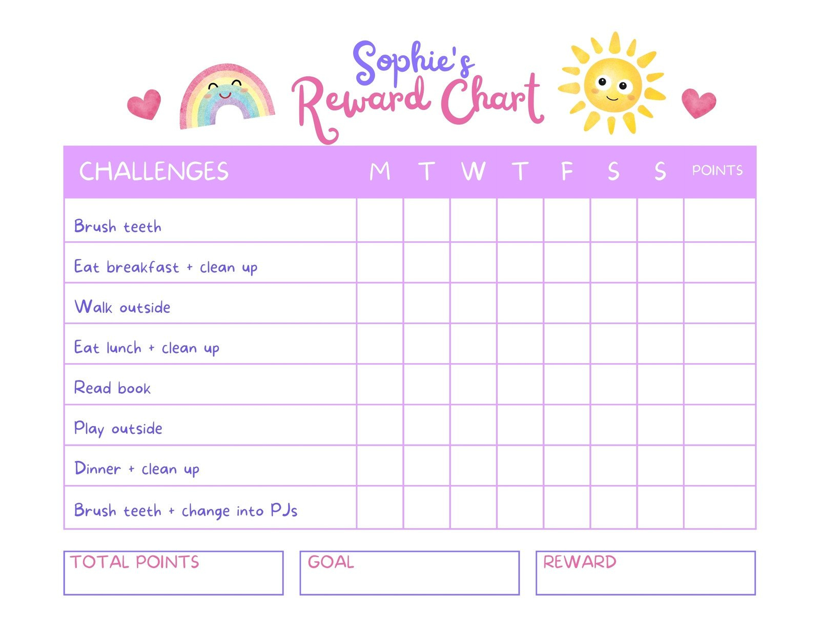 Free Printable, Customizable Reward Chart Poster Templates | Canva for Free Printable Reward Charts For Teenagers