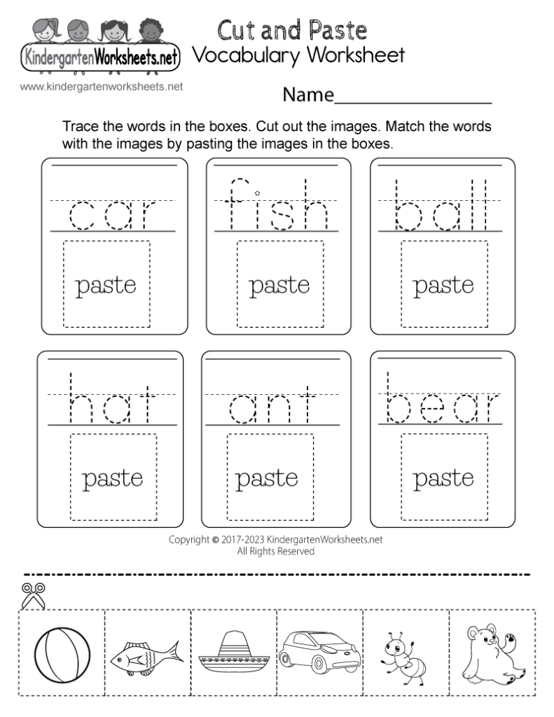 Free Printable Cut And Paste Vocabulary Worksheet Within Free Printable Kindergarten Worksheets Cut And Paste Free Printable Cut And Paste Vocabulary Worksheet Within Free Printable Kindergarten Worksheets Cut And Paste