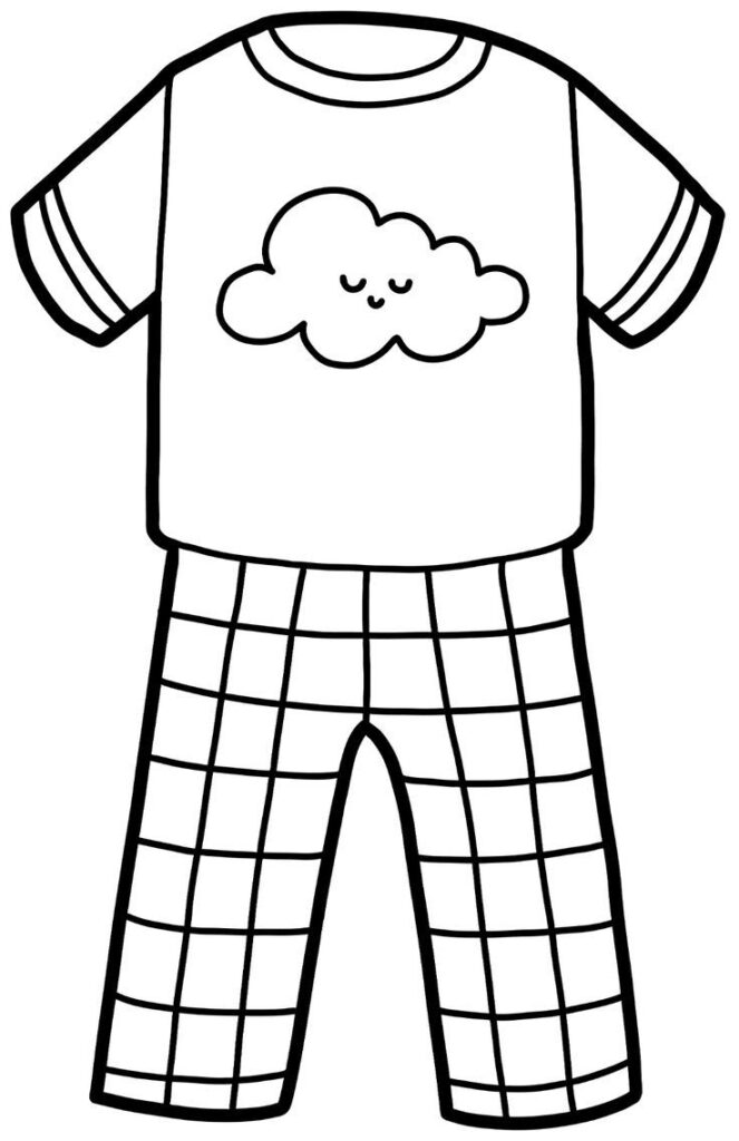 Free Printable Cute Pajamas Coloring Page | Dia Do Pijama, Pijama In Free Printable Pajama Coloring Pages