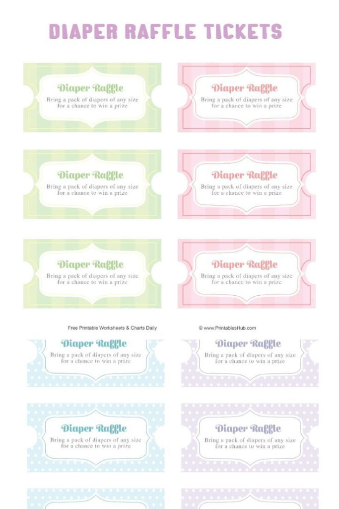 Free Printable Diaper Raffle Tickets Templates [Pdf] Regarding Diaper Raffle Template Free Printable
