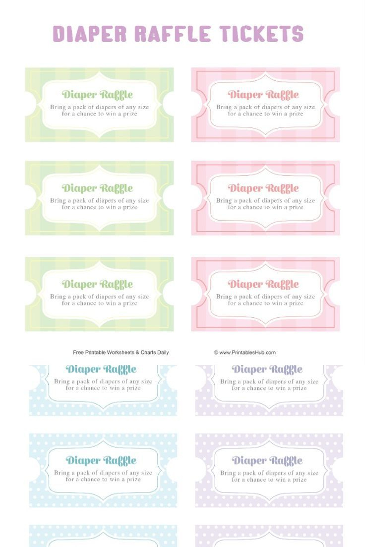 Free Printable Diaper Raffle Tickets Templates [Pdf] with Free Printable Baby Shower Diaper Raffle Tickets