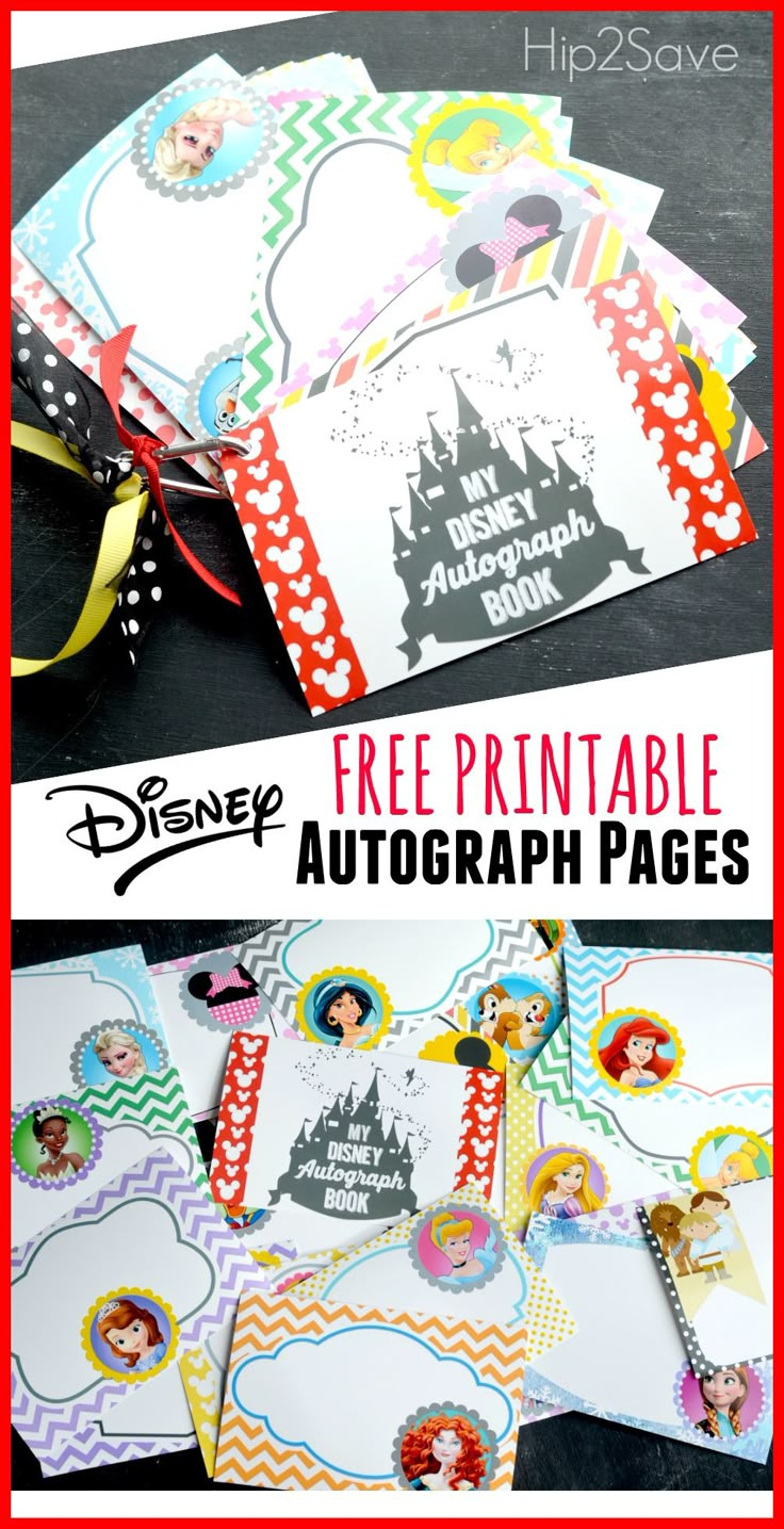 Free Printable Disney Character Autograph Pages (Perfect For in Free Printable Autograph Book For Kids