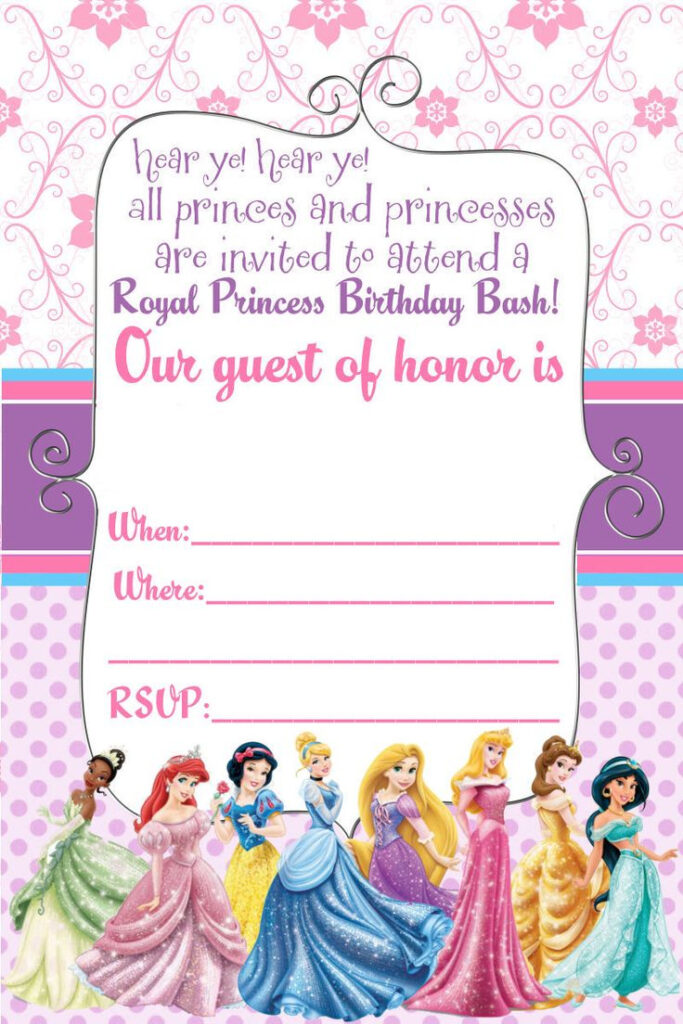 Free Printable Disney Princess Ticket Invitation Template Within Free Printable Disney Invitations Free Printable Disney Princess Ticket Invitation Template Within Free Printable Disney Invitations
