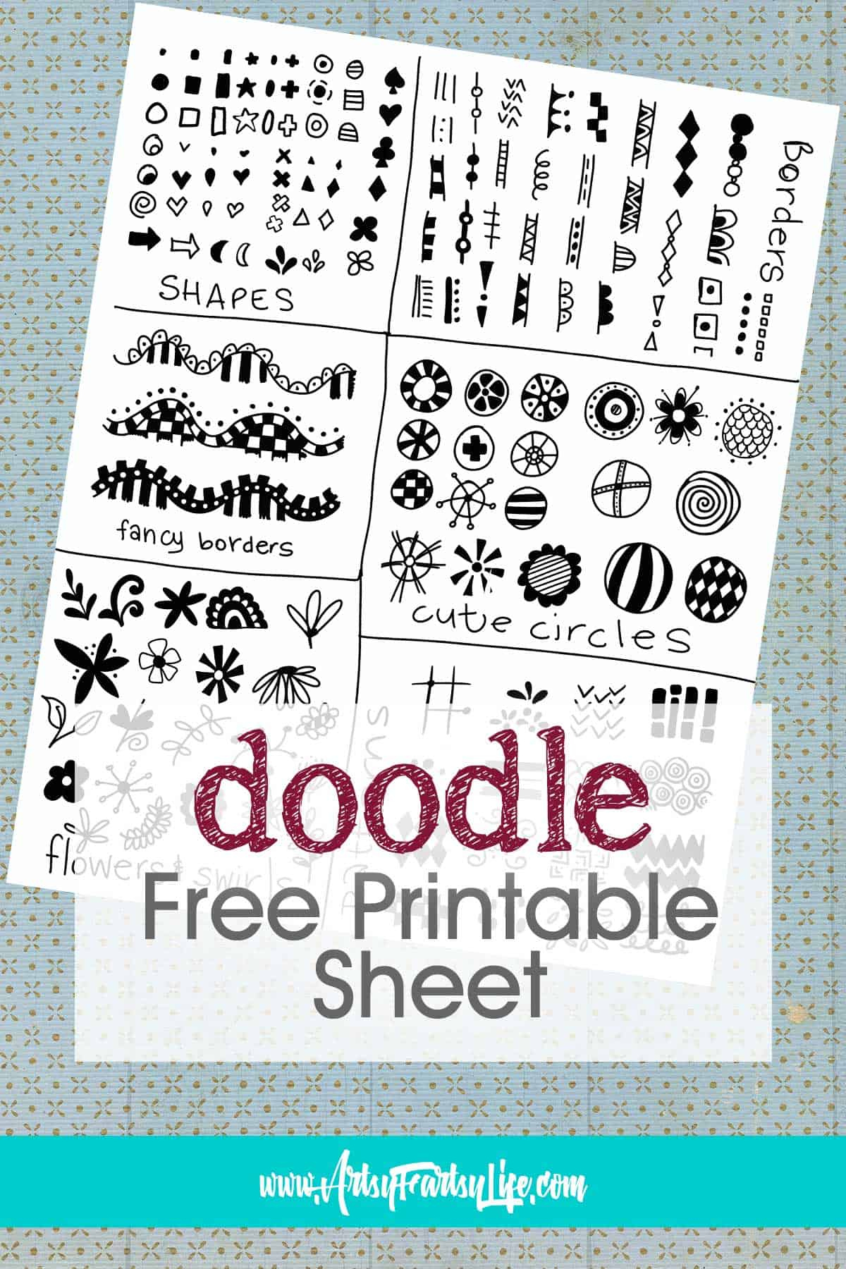 Free Printable Doodle Sheet · Artsy Fartsy Life for Free Printable Doodle Patterns