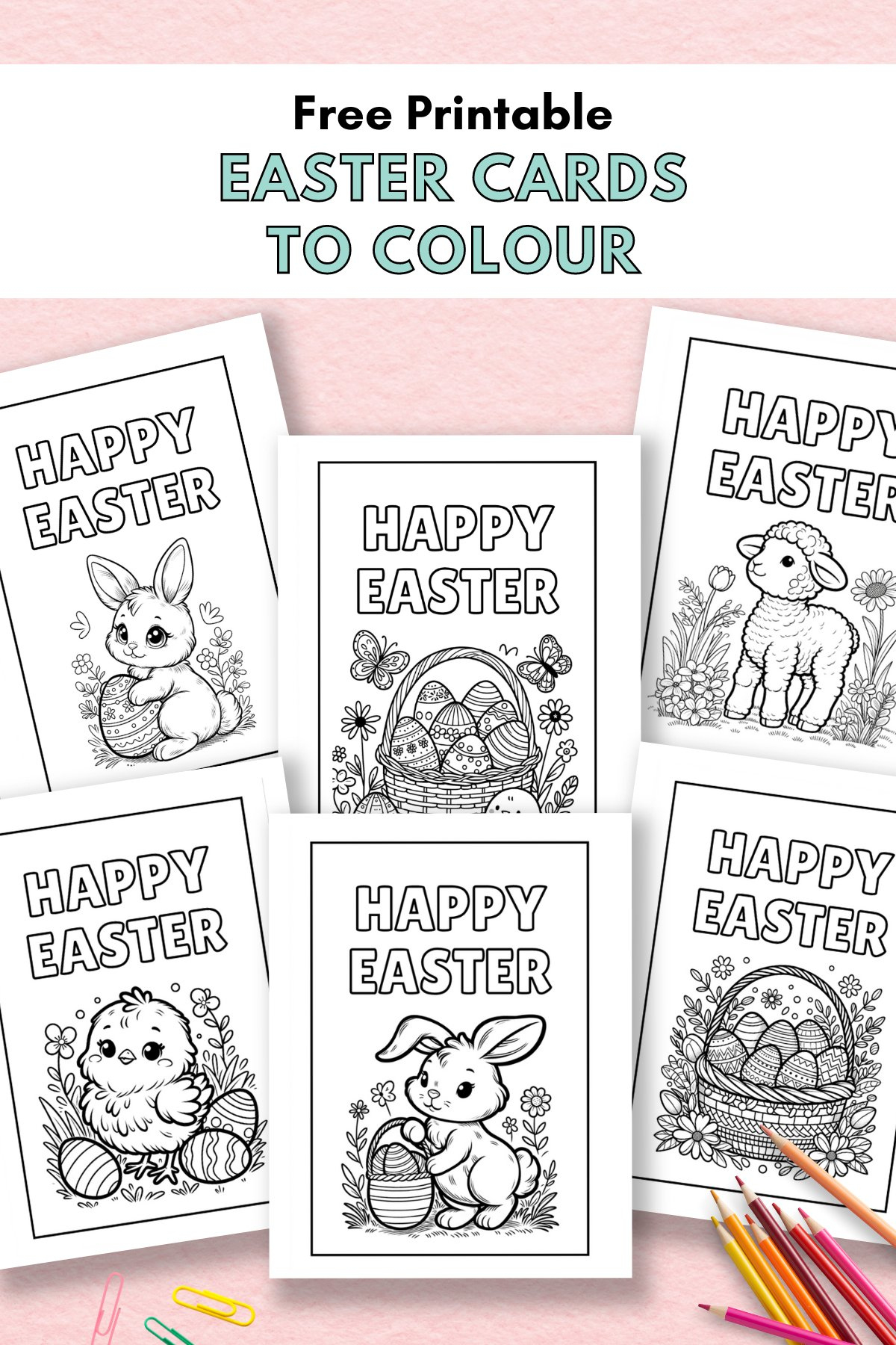 Free Printable Easter Cards To Colour — Gathering Beauty for Free Printable Easter Cards