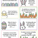 Free Printable Easter Egg Hunt Clues   World Of Printables With Easter Scavenger Hunt Riddles Free Printable