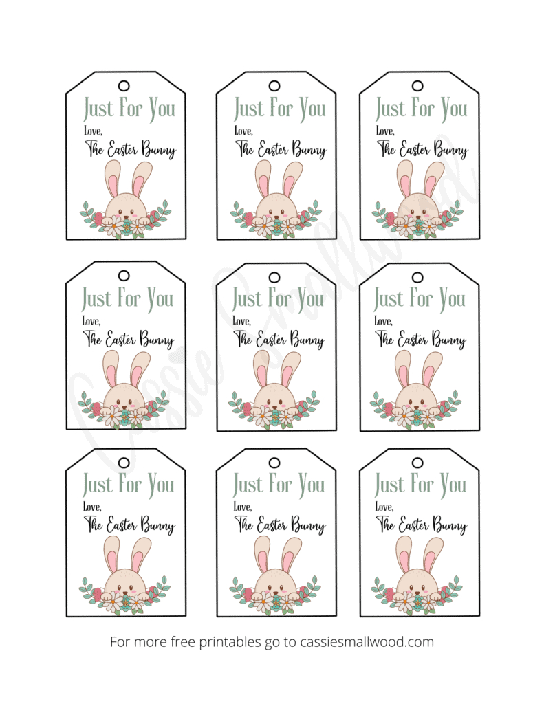 Free Printable Easter Tags {20 Unique Designs} - Cassie Smallwood for Free Printable Easter Basket Name Tags