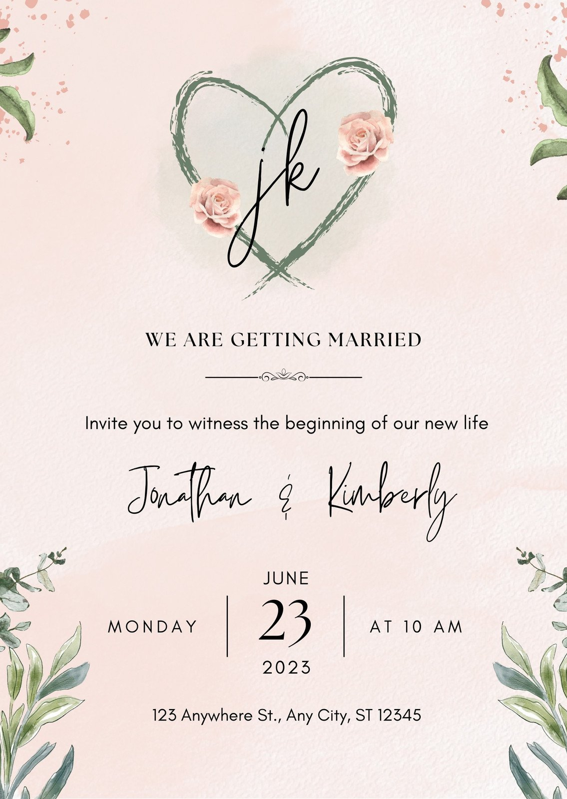 Free Printable Elegant Wedding Invitation Templates | Canva within Free Printable Wedding Inserts