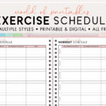 Free Printable Exercise Schedule Template   World Of Printables Regarding Free Printable Fitness Worksheets