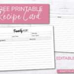 Free Printable Family Recipe Card {Editable Pdf} — Krafty Planner With Free Printable Recipe Cards