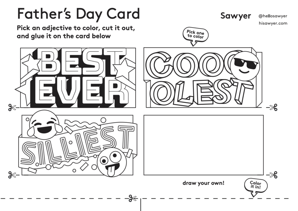 Free Printable Father&<h2>039;S Day Cards | Sawyer Blog In Free Printable Fathers Day Cards For Preschoolers