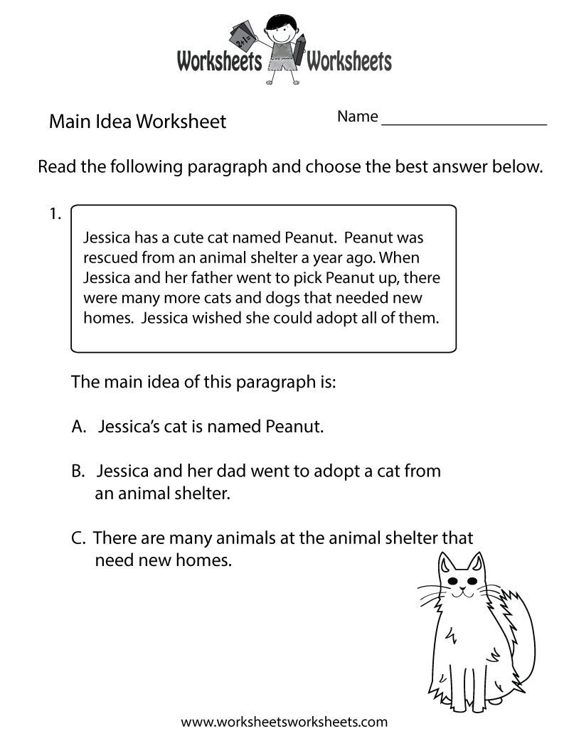 Free Printable Finding The Main Idea Worksheet - Worksheets Library within Free Printable Main Idea Worksheets