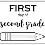 Free Printable First Day Of School Sign {Pencil}   Paper Trail Design Regarding First Day Of Second Grade Free Printable Sign