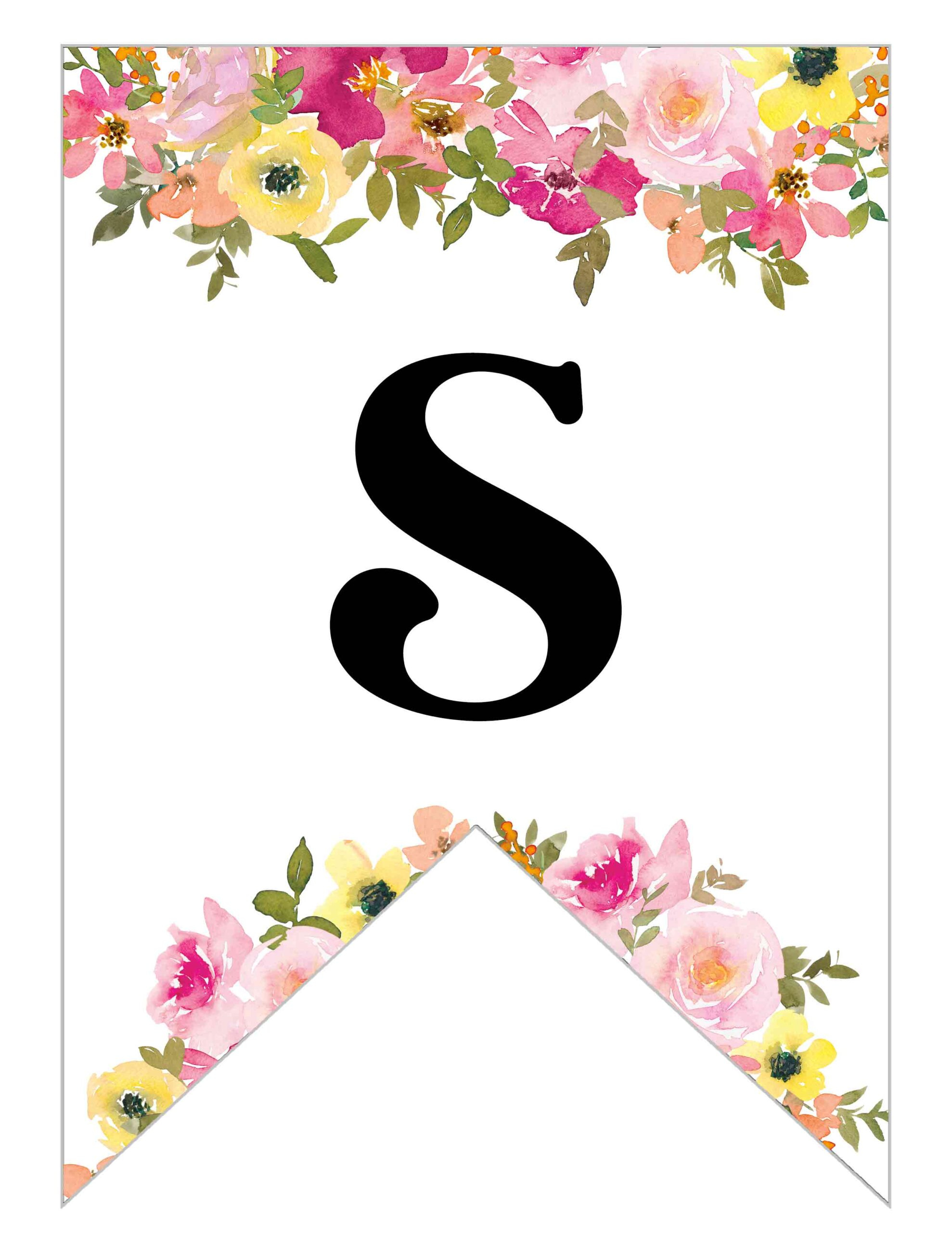 Free Printable Floral Alphabet Banner Letters - Lovely Planner pertaining to Free Printable Banner Letters