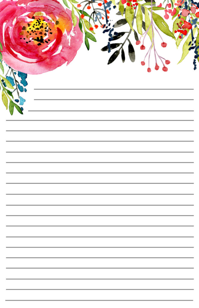 Free Printable Floral Stationery   Paper Trail Design With Regard To Free Printable Stationery Paper
