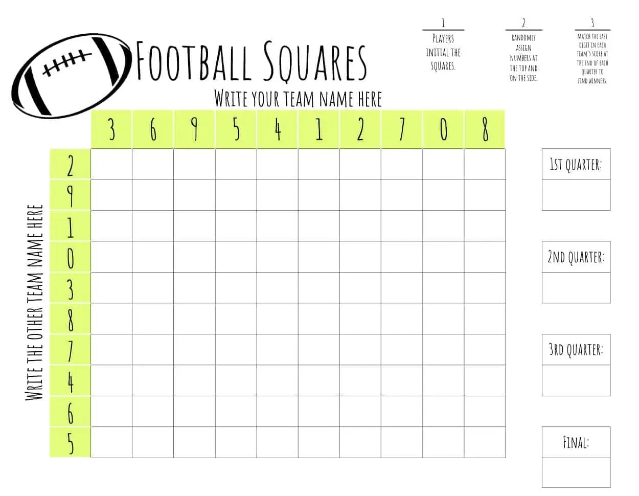 Free Printable Football Squares Template | Lamberts Lately inside Free Printable Football Templates