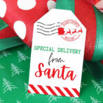 Free Printable "From Santa" Gift Tags For Christmas   Aubree Originals Intended For Free Printable Santa Gift Tags