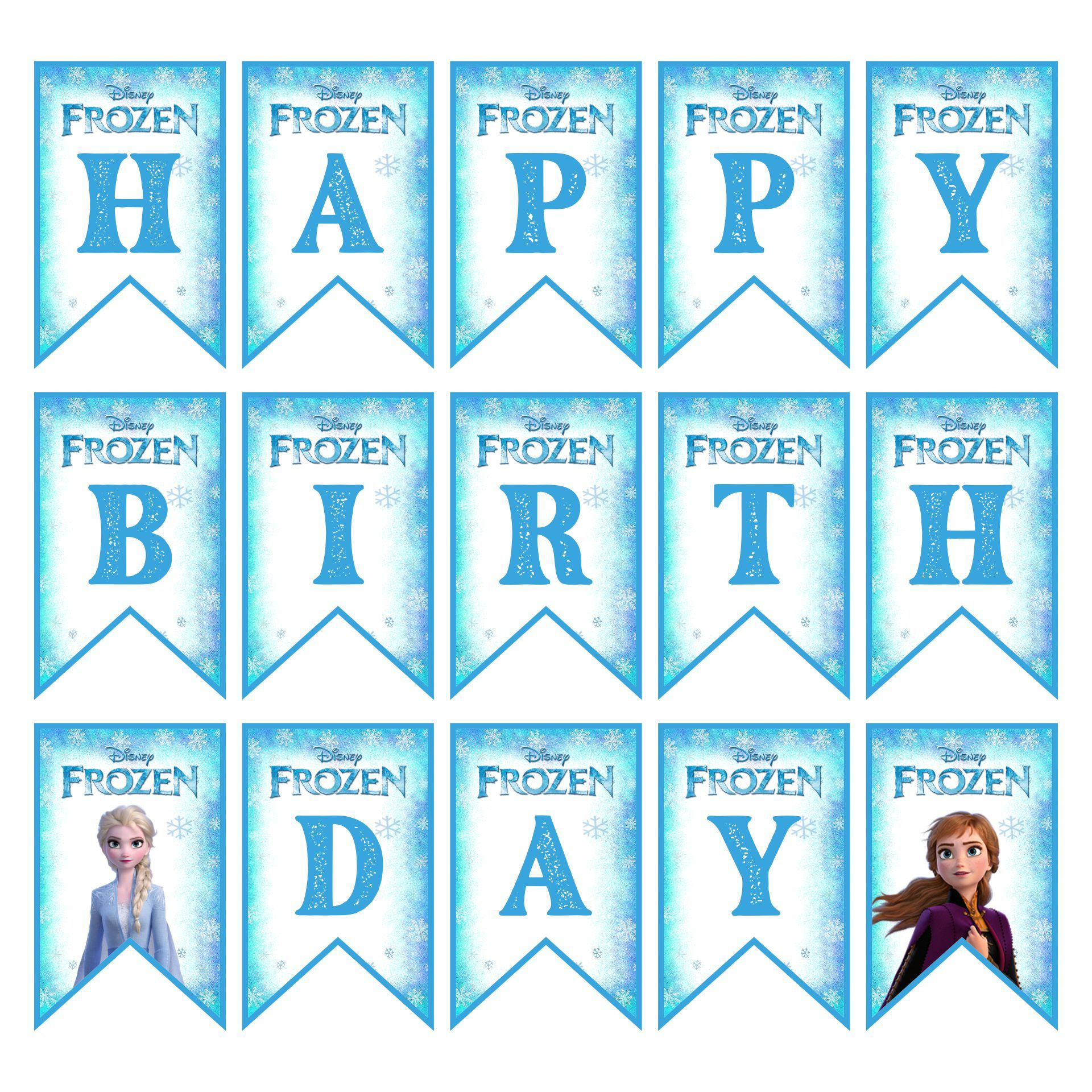 Free Printable Frozen Birthday Banner | Birthday Buzzin pertaining to Frozen Happy Birthday Banner Free Printable