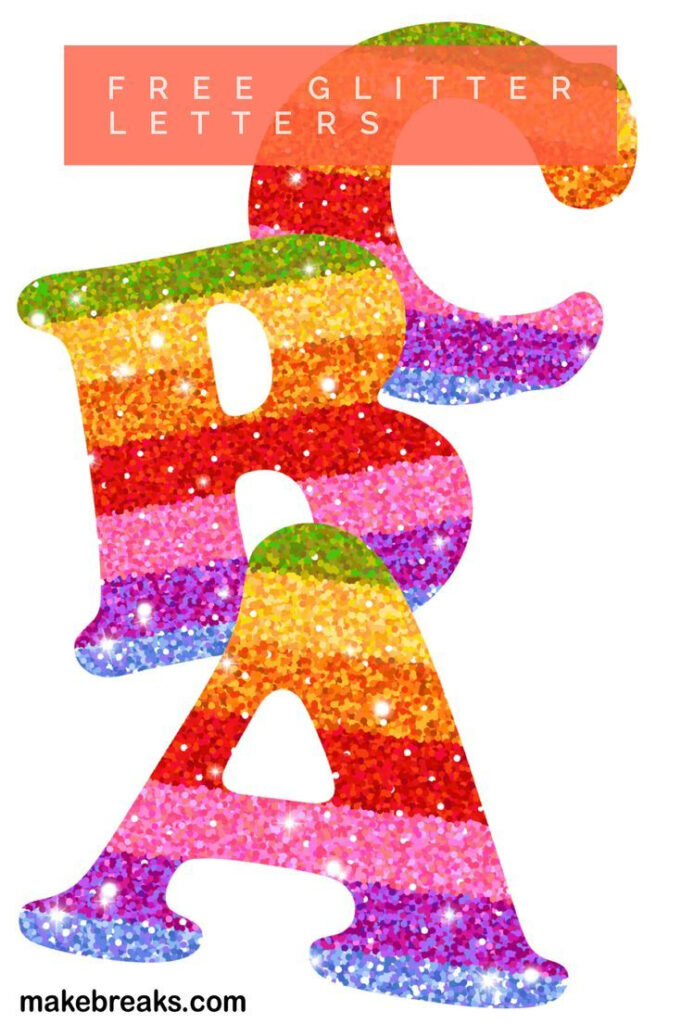Free Printable Glitter Letters, Free Printable Alphabet Throughout Free Printable Rainbow Letters Free Printable Glitter Letters, Free Printable Alphabet Throughout Free Printable Rainbow Letters