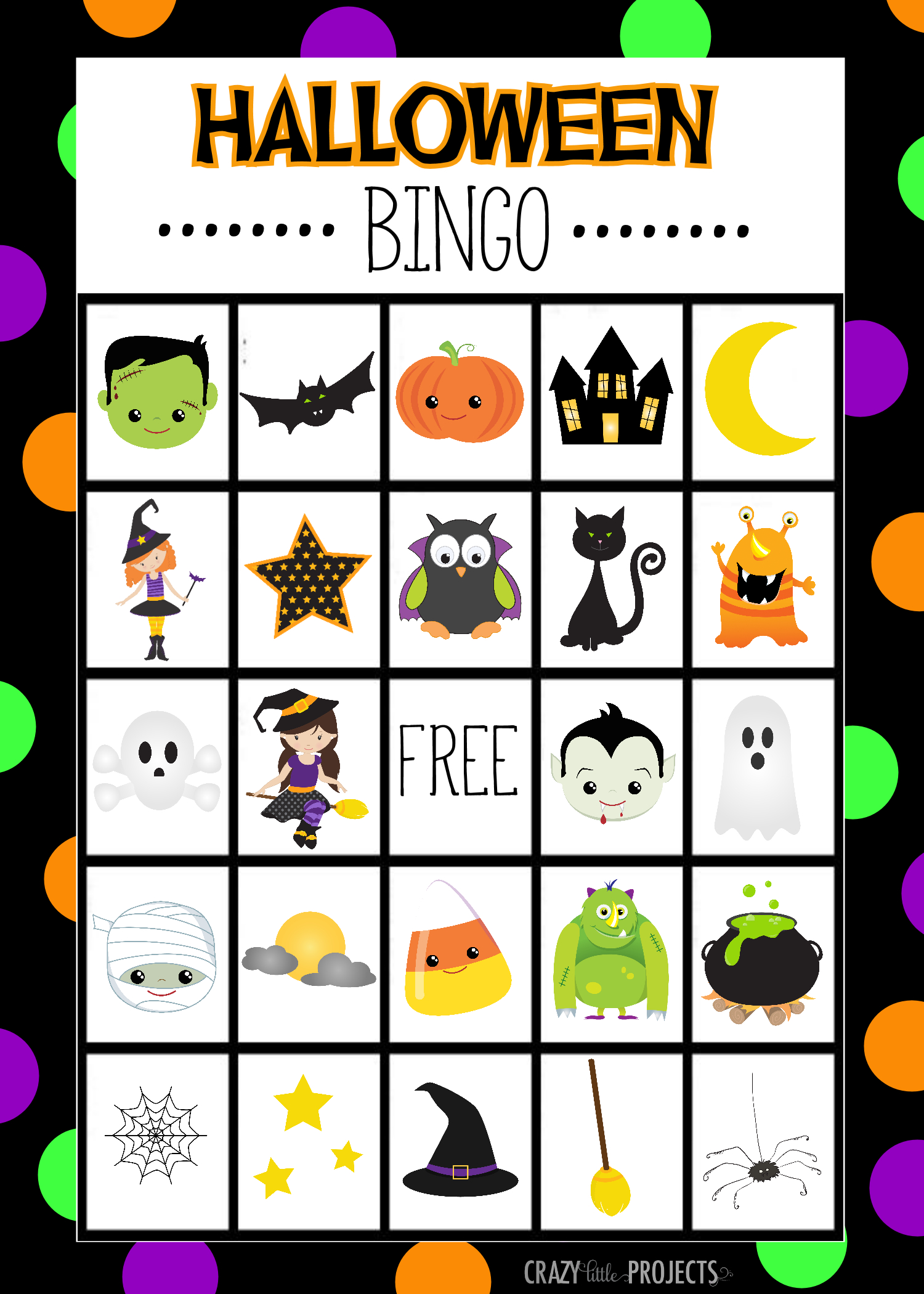 Free Printable Halloween Bingo Game - Crazy Little Projects regarding Free Printable Halloween Bingo