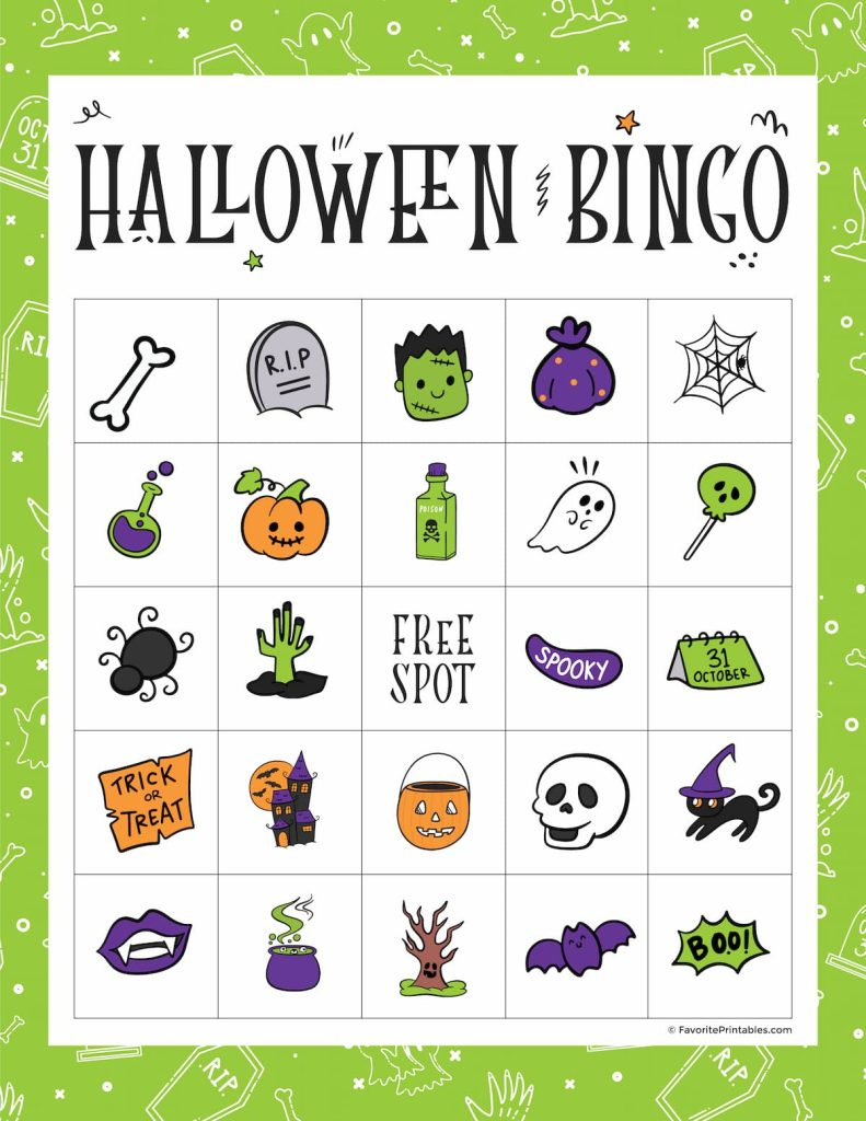 Free Printable Halloween Bingo Game - Favorite Printables pertaining to Free Printable Halloween Bingo