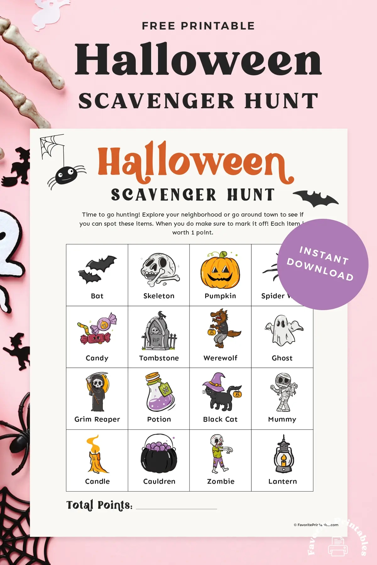 Free Printable Halloween Scavenger Hunt- Favorite Printables pertaining to Free Printable Halloween Scavenger Hunt