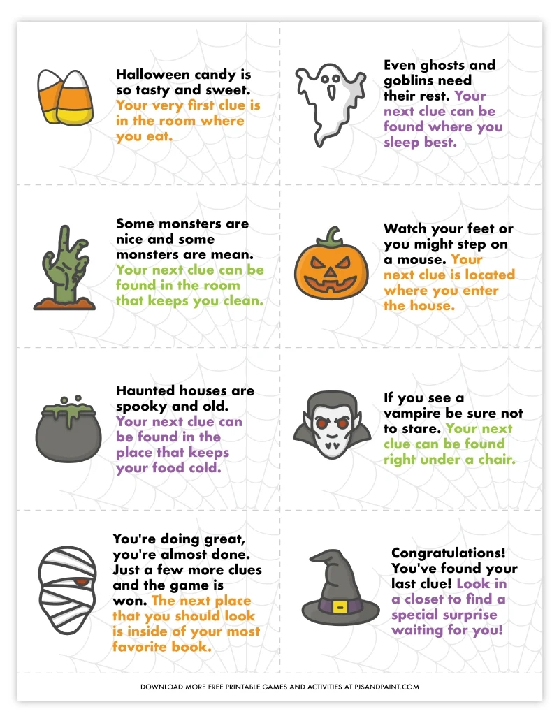 Free Printable Halloween Scavenger Hunt For Kids - Pjs And Paint in Free Printable Halloween Scavenger Hunt