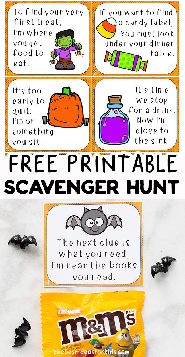 Free Printable Halloween Scavenger Hunt