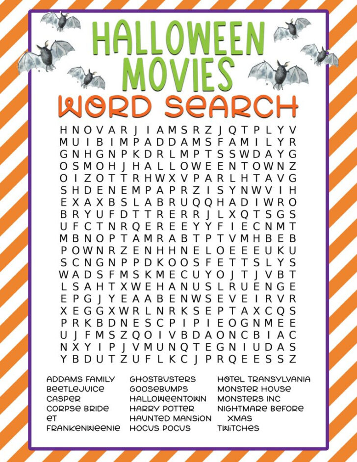 Free Printable Halloween Word Search Puzzles
